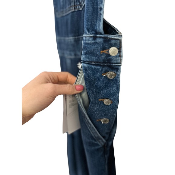 Other Stories Wide Leg Cropped Overalls Large 10 - Picture 7 of 16